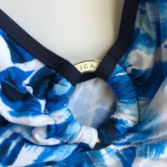 NWT Nautica Blue and White Tankini Swim Top - Picture 3 of 7